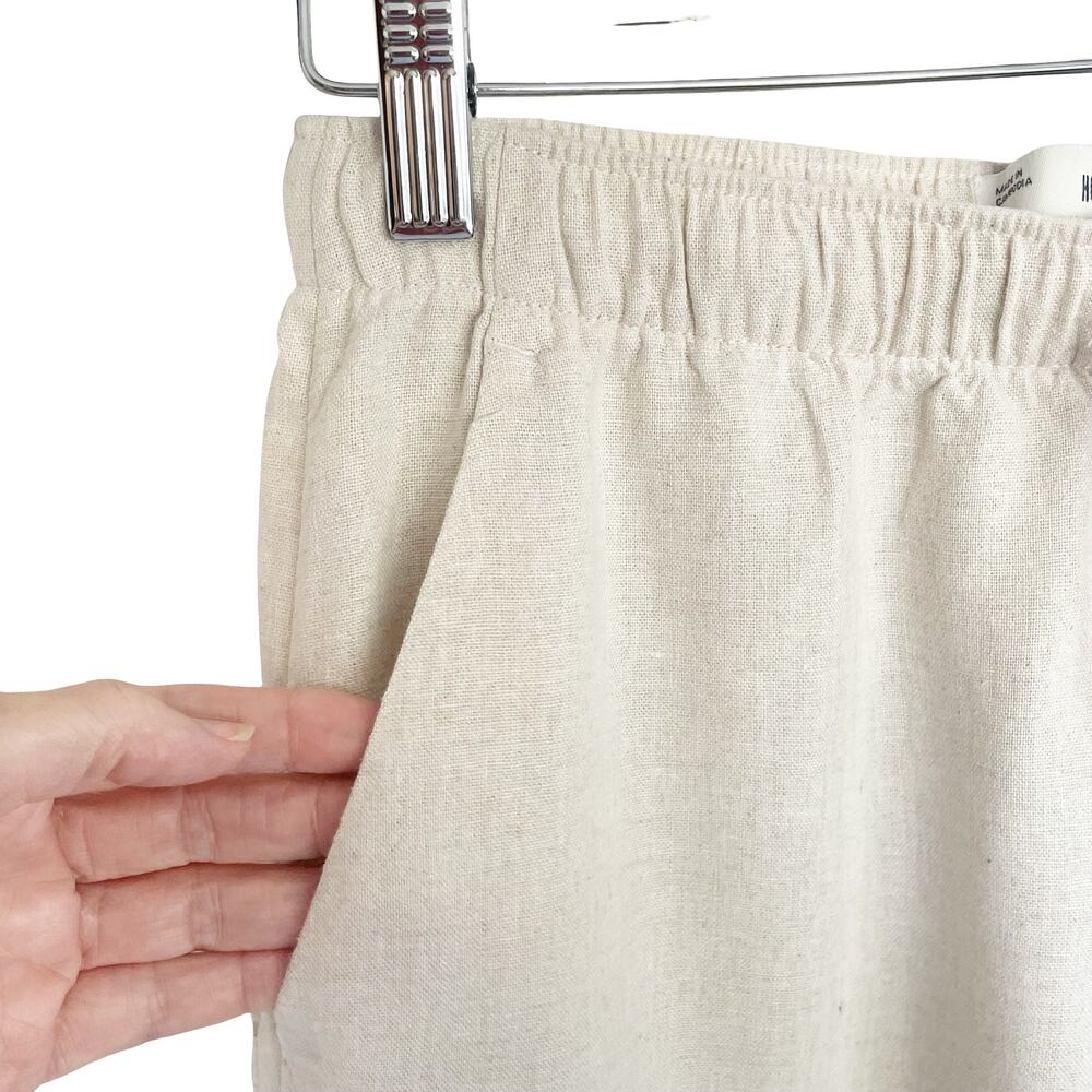 Hollister Ella‎ Adjustable Rise Wide-Leg Linen Blend Pants Sz XS/S Natural Beige - Picture 4 of 8